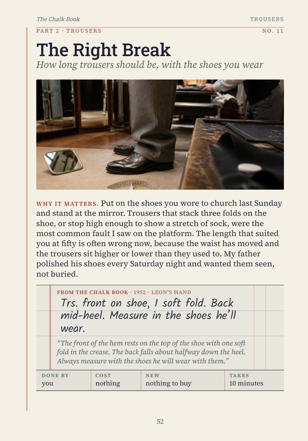 Book page 52: Every fix on one clear page.
